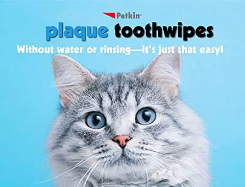 Petni mačke i pasa Stomatološke maramice, 80 maramice - prirodna formula čisti zube, desni i osvježavanje dah - za svakodnevnu upotrebu - pogodna pasa zubna njega - 2 paketa od 40 maramica