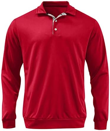 Muške polovne majice s dugim rukavima Redovni fit plairani ovratnik pamučne golf T-majice 2022 jesen zimske
