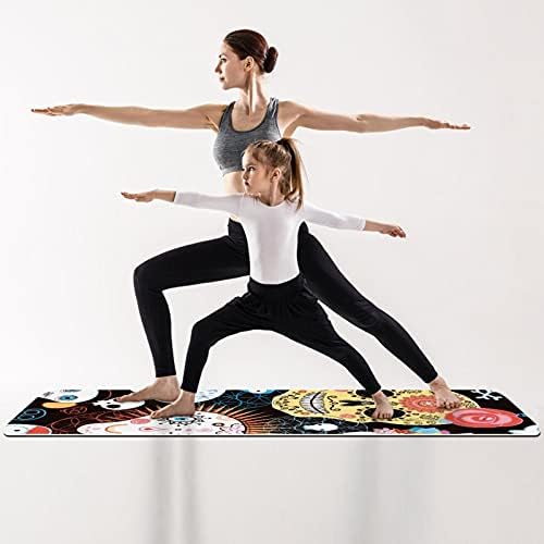 Debela neklizajuća Vježba & amp; fitnes 1/4 prostirka za jogu sa Florals Skulls višebojni Print za Yoga Pilates & Vježba fitnesa na podu
