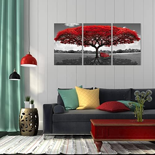 Red Tree Slika Art Zidni ukrasi na platnu Slikanje za spavaću sobu kućni zidni ukras DEKOR DEKOR DORA