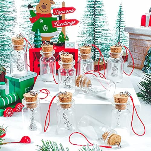 24 komada Božić staklo boca ukrasi Božić minijaturni šarm staklena boca okrugli jasno plastična lopta