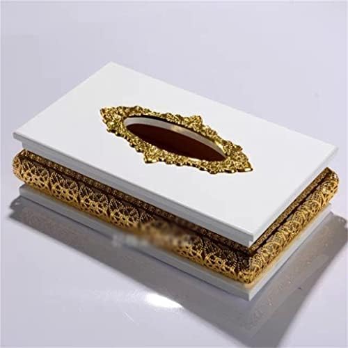 XDCHLK kutija za tkivo od europskog stila bijelog drveta Zlatna tkiva Kućna dekoracija Kutija za