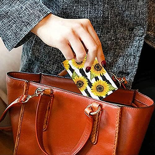 Predivan suncokret držač vizitkarte za žene i muškarce torbica za držač vizitkarte sa kožnom kreditnom