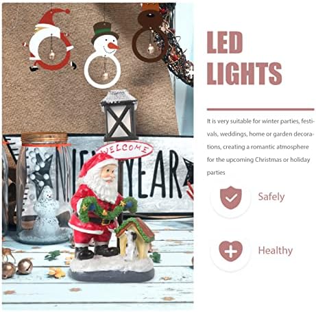 Yardwe Santa Claus ukras Božić desktop ukras upaljena lutka: Santa noćno svjetlo stolni dekor LED lampioni