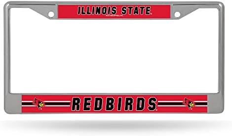 RICO Industries NCAA Illinois država Redbirds 12 x 6 Srebrni kromirani okvir W 'naljepnica Umetanje automobila