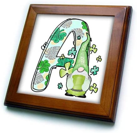 3drose Cute St Patricks Day Gnome Monogram inicijalne a-frame Tiles