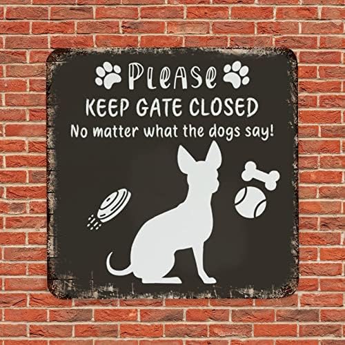 Smiješni metalni znak pasa molimo držite kapiju zatvorene plijene šape za pse rusty viseći za pse za pse vitlacki