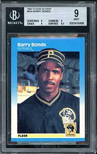 Barry Bonds Rookie Card 1987 Fleer Glossy # 604 BGS 9