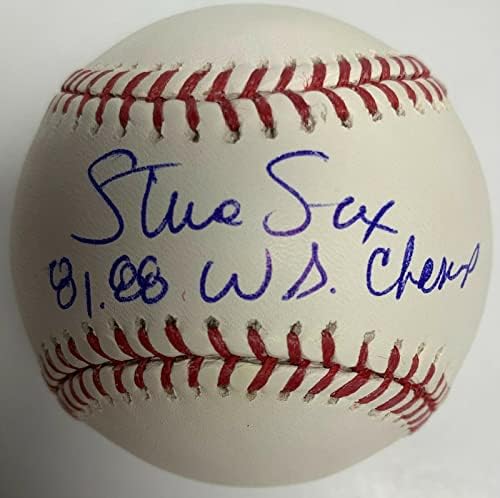 Steve Sax potpisao MLB bejzbol Dodgers Yankees PSA 8A32216 W / natpis - autogramirani bejzbol
