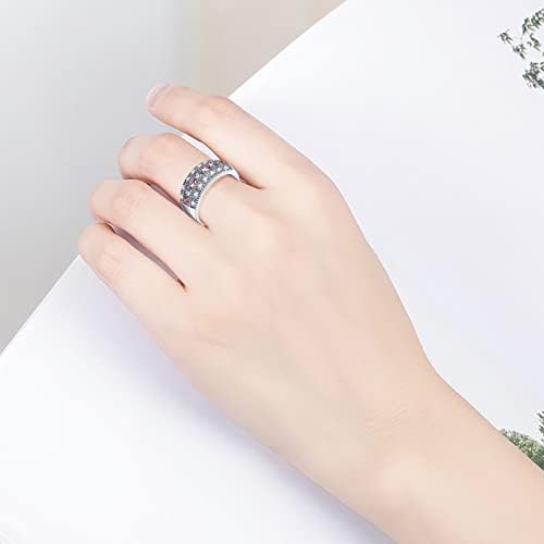 Ženski vintage prekrasan dijamantski srebrni angažman vjenčani prsten za vjenčanje slatki ženski prstenovi