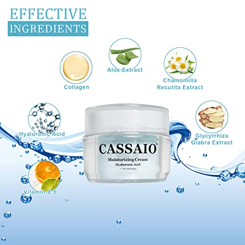 CASSAIO hidratantna krema sa hijaluronskom kiselinom dnevna hidratantna krema za lice za osjetljivu