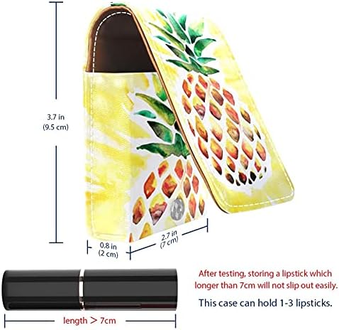 Mini ruž za usne sa ogledalom za torbicu, akvarel ananas Portable Case Holder organizacija