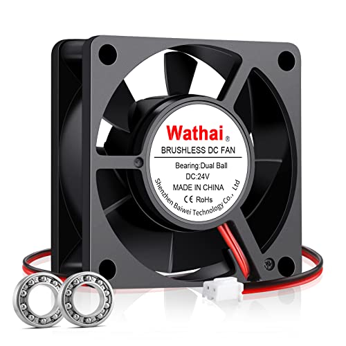 Wathai 60mm x 20mm Dual Ball DC ventilator bez četkica 24V 6020 za DIY hlađenje zamjenskog dijela