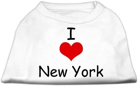 Volim New York Design Print Majica za pse bijeli XXL