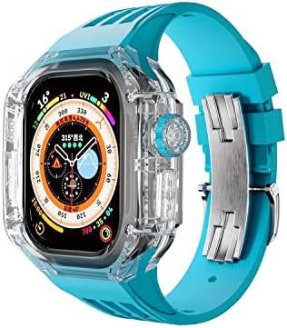 Luksuzni prozirni komplet za prozir za Apple Watch Band Ultra 49mm Fluororber Case & Remen za IWatch seriju 49mm Refit mod set