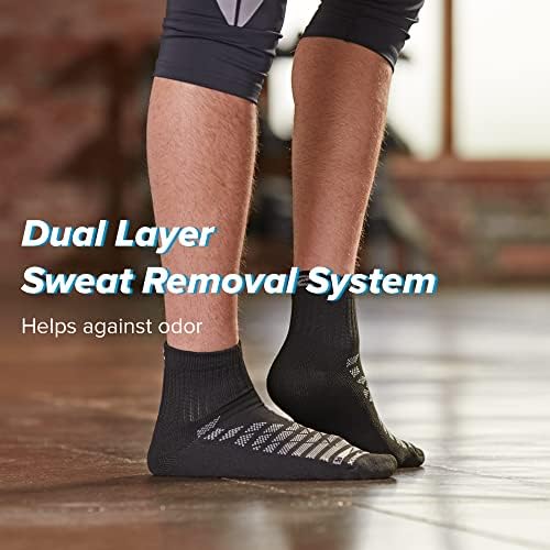 R-zupčanik Drymax Quarter Radne čarape za muškarce i žene | Prozračna, kontrola vlage i protiv blistera | 3 pakovanje