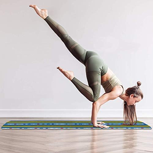 Unicey debela neklizajuća Vježba & amp; fitnes 1/4 prostirka za jogu sa printom plave pruge za Yoga Pilates & amp; Vježba fitnesa na podu