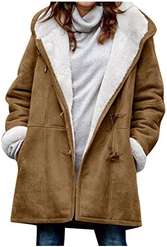 Ženske zimske kapute, ženske ruke s kapuljačom s kapuljačom topli feuzrski kaput plus veličina dugih rukava sherpa kaputi s džepovima