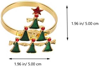 Tendycoco Dekor venčanja 3pcs Božićne kopče salveta Xmas Tree Sapkin Prstenovi okrugli serviette