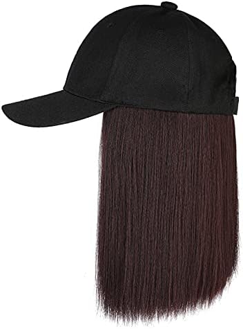 MANHONG priložena kosa perika za kosu Bejzbol šešir duga ravna frizura kapa za kosu Podesiva perika jugozapadni vizir muške kape