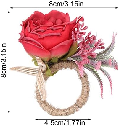 PQKDY 1pc simulacija ruža prsten za salvete ružičaste kopče držač cvjetnih salveta za prstenje
