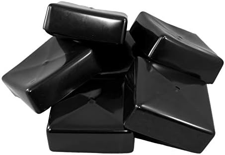 Prescott Plastics 3 inčni kvadratni Vinilni utikač, crni gumeni završni poklopac za metalne cijevi, ograda, klizni