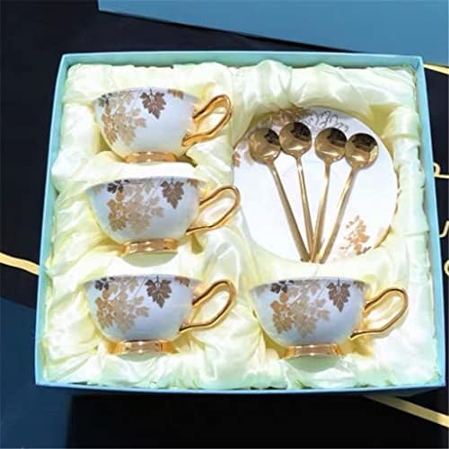 Lkyboa Gold Maple Leaf uzorak kafe set za kafu set čaj za kavu Američki-britanski keramički cvijet popodnevni čaj