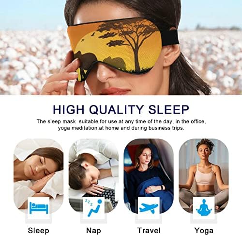 Unisex Sleep Maska za sunčanje-African-Slon noćna spavaća maska ​​Komforna pokrivača sjene za spavanje očiju