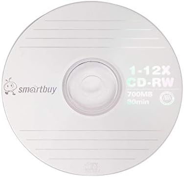 10 Pack SmartBuy CD-RW 1-12x 700MB / 80min High Speed ​​Brend Logo Reawrial Blank Data Media disk