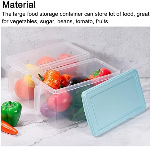 Uxcell plastična posuda za čuvanje hrane 4kom, kutije za čuvanje hrane sa poklopcima ostave kante za kuhinjski frižider frižider sto za čuvanje voća-plavo