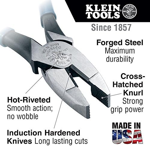 Klein Tools J20017NE klešta za teške uslove rada sa visokim dizajnom poluge, udobnim ručkama za teške uslove
