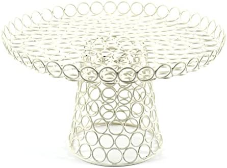 Homebia Designs metalni poslužavnik za torte u stilu žičanog prstena, rustikalni desertni okrugli