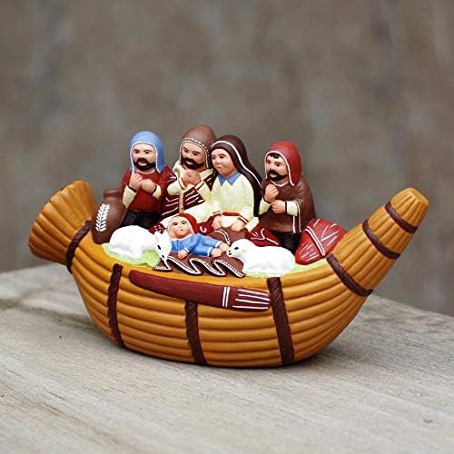 NOVICA Božić u kanuu keramička jaslica