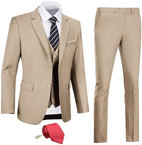 Amyox muške tanke fit 3 komada dva gumba poslovna vjenčanica tux odijelo set jakne vest hlače sa kravate