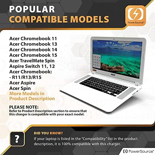 NOVO 19V 2,37A 45W 3,0x1,1MMAC adapter za Acer Chromebook CB3 CB5 11 13 14 15 R11 N16P1 A13-045N2A