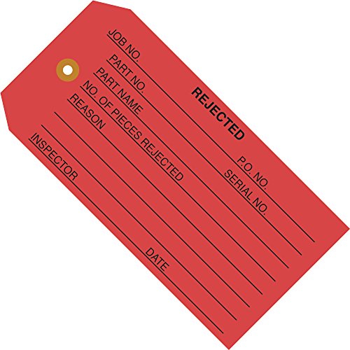 Aviditi G20031 kartica sa 13 tačaka odbijena oznaka zaliha, 4-3/4 Dužina x 2-3 / 8 širina, Crvena