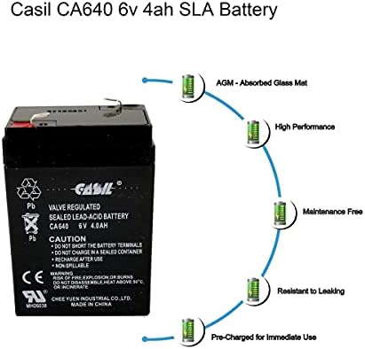 Casil 6V 4Ah zamjenska baterija kompatibilna sa izlaznim znakovima 2 pakovanja