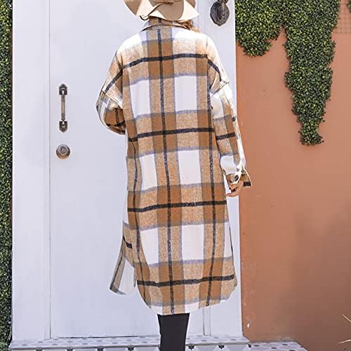 Kaputi s dugim rukavima žena domaća kućna odjeća Tunika smiješno debelo fit kaput lagano karirano