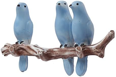 ECRAFTINDIA 3 plave ptice sjede na drvećoj poslovnici ukrasnog držača ključa