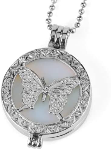 Privjesak za liječenje prirodnog kamena Leptir Hollow Locket Pendulum Orgonitne ogrlice za žene nakit