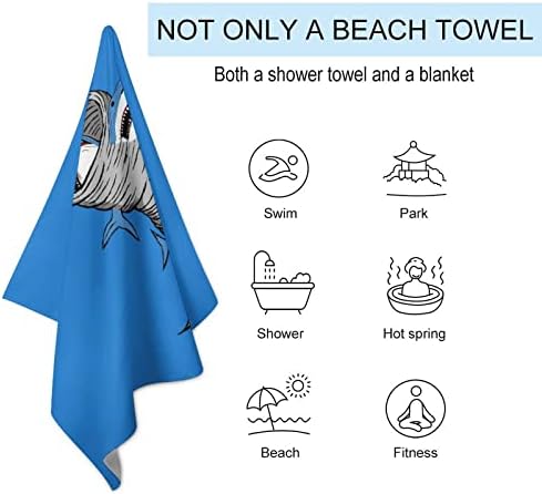 Ručnici za plažu morski pas za putovanja Brzi suhi ručnik za plivače Pješčane ručnike za plažu za žene