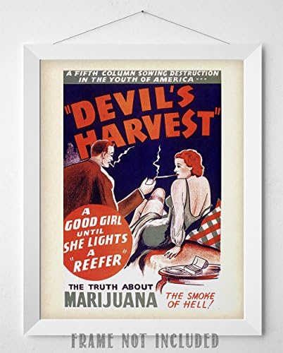 Lone Star Art Devil's Harvest Reefer Madness - Istina o pušenju marihuane 11x14 Poster Vintage zidni dekor - estetski Retro film protiv đavola iz 70-ih krevetna soba ili dekoracija pećine čovjeka