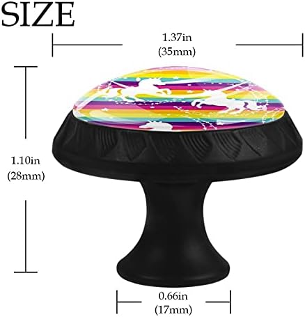 12 komada Galaxy Rainbow Unicorn staklene dugmad za Komode, 1,37 x 1,10 u okruglom kuhinjskom ormariću za