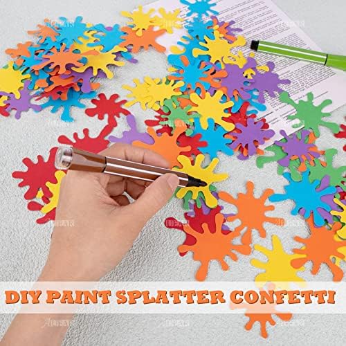 Auear, 100 paketa Boja Splatter Confetti Art Paint Splash Stol Confetti za rođendan ukrasi