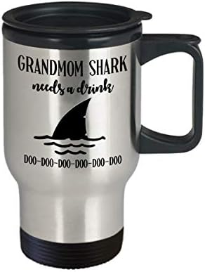 Grandmom morski pas treba pića kafe putni krig božićni poklon za baku majki dan poklon za baku čaj čaja Gag pokloni za mami rođendanski pokloni za