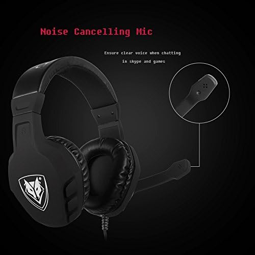 Nubwo Gaming slušalice, Xbox One PS4 slušalice, poništavanje buke preko slušalica za igranje uha Mic, udobni štitnici za uši, lagani, laka kontrola jačine zvuka za Xbox 1 S / X Playstation 4 računarski Laptop