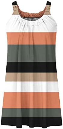 Oplxuo ženska ljetna haljina bez rukava 2023. okruglog vrata Swing plaža Cover up sarafan cvjetni Print Mini Tank