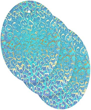 Alaza Leopard Print plavi zlatni mramorni prirodni spužvi Kuhinjski celulozni spužva za posuđe Perilica kupaonica i čišćenje domaćinstava, bez ogrebotina i ekološki prihvatljivo, 3 pakovanje