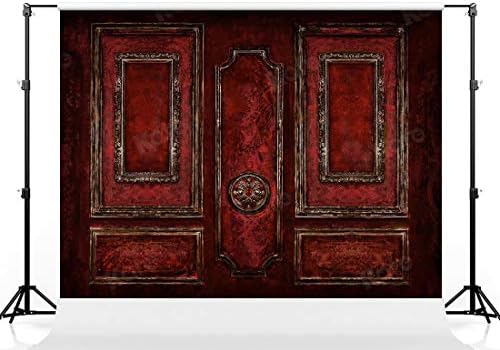 Kate 8×8ft prazna soba crveni pod klasični enterijer Photo Backdrop drvena Pannel vrata pozadina Photo Studio