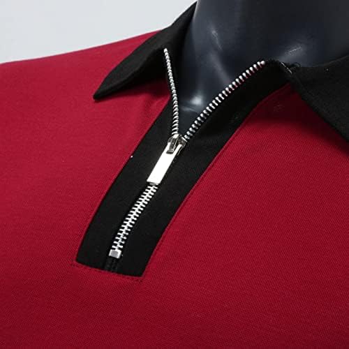 XXBR Polo majice sa patentnim zatvaračem za muškarce, jesen prugaste tanke majice sa dugim rukavima